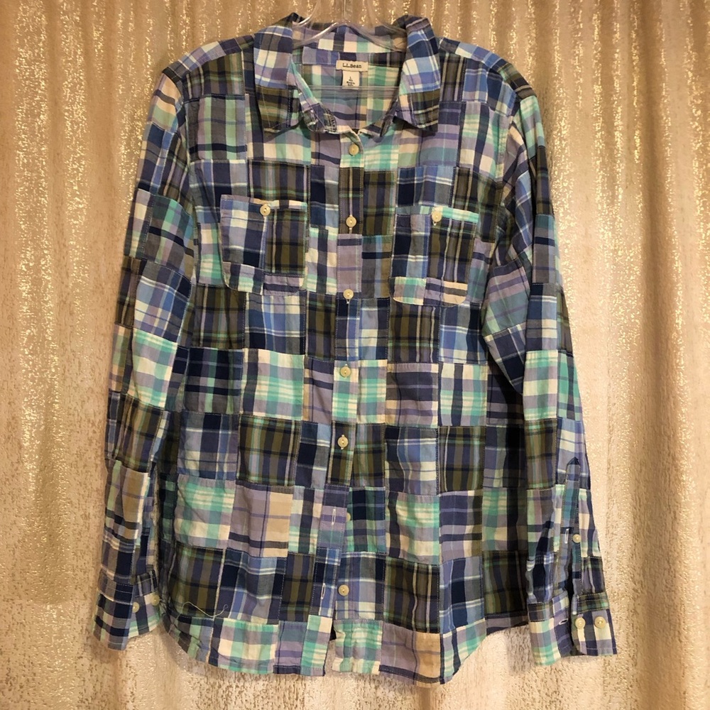 L.L. Bean patch madras shirt